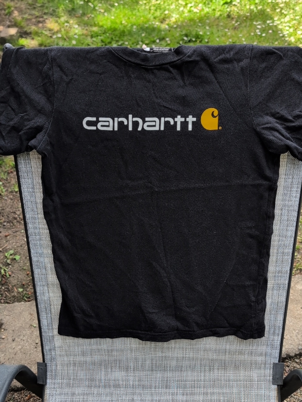 Carhartt Black T‑Shirt with Yellow Logo